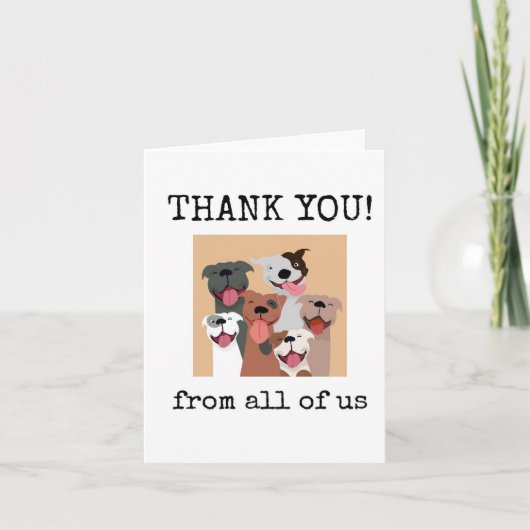 Thank You, From All of Us, Customers, Funny Dogs カード (正面)