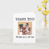 Thank You, From All of Us, Customers, Funny Dogs カード (黄色い花)