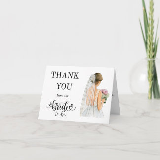 Thank you from the Bride to Be ノートカード