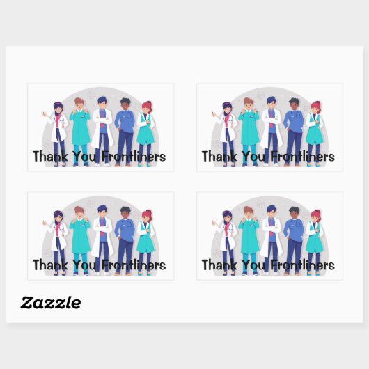 Thank You Frontliners 長方形シール (シート)