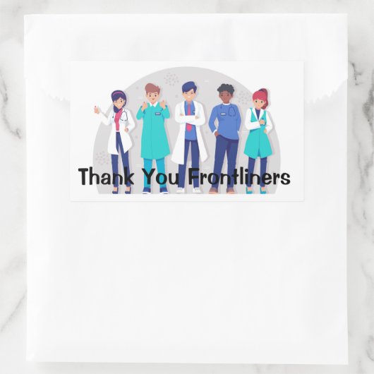 Thank You Frontliners 長方形シール (バッグ)
