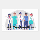 Thank You Frontliners 長方形シール (正面)
