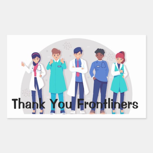 Thank You Frontliners 長方形シール (正面)