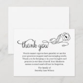 Thank you Funeral Note Card Bereavement Flower ノートカード (正面/裏面)
