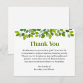 Thank you Funeral Note Card Bereavement leaves ノートカード (正面/裏面)