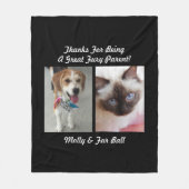 Thank You Fury 素晴らし Parent DIY Pet Message & Name フリースブランケット (正面)