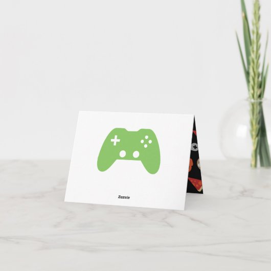 Thank You Gamer Video Game Pattern サンキューカード (裏面)