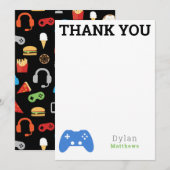 Thank You Gamer Video Game Pattern サンキューカード (正面/裏面)