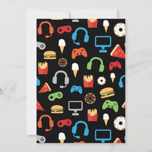 Thank You Gamer Video Game Pattern サンキューカード (裏面)