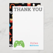 Thank You Gamer Video Game Pattern サンキューカード (正面/裏面)