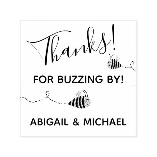 Thank You Gender-Neutralかわいい蜂の赤ちゃんシャワー セルフインキングスタンプ (デザイン)
