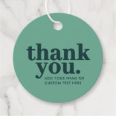 Thank you Giftラベル | グリーンモダンレトロ フェイバータグ (正面)