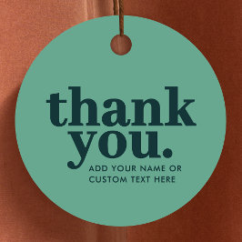 Thank you Giftラベル | グリーンモダンレトロ フェイバータグ