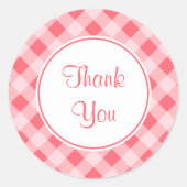 Thank You Gingham Kitchen Stickers ラウンドシール (正面)