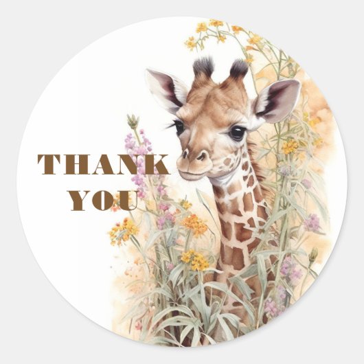 Thank You Giraffe ラウンドシール (正面)