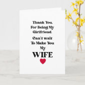 Thank You Girlfriend/Wife Valentine's Occassion カード (黄色い花)