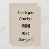 Thank you-Gracias-謝謝-Merci-Obrigado Blank サンキューカード (正面/裏面)