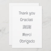 Thank you-Gracias-謝謝-Merci-Obrigado Blank grey サンキューカード (正面/裏面)