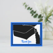 Thank You Grad Cap Blue and Black ポストカード (スタンド正面)