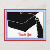 Thank You Grad Cap Red White and Blue ポストカード (正面)