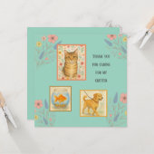 Thank you Gratitude Playful Petsitter Appreciation カード (正面/裏面インサイチュ)