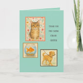 Thank you Gratitude Playful Petsitter Appreciation カード (正面)