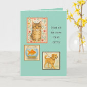 Thank you Gratitude Playful Petsitter Appreciation カード (黄色い花)