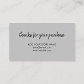 Thank You Gray |ミニマルモダンリスト手書き 割引カード (裏面)