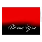Thank You Gray Red Black Script Greeting Card (正面横)