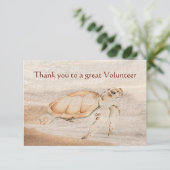 Thank you Great Volunteer Fun Turtle Animal サンキューカード (スタンド正面)