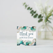 Thank You Green抽象芸術エレガント Business スクエア名刺 (スタンド正面)