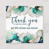 Thank You Green抽象芸術エレガント Business スクエア名刺 (正面)