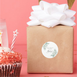 Thank you Green Foliage Stickers ラウンドシール