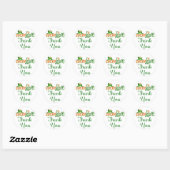 Thank You Green Lovebirds Wedding Stickers ラウンドシール (シート)