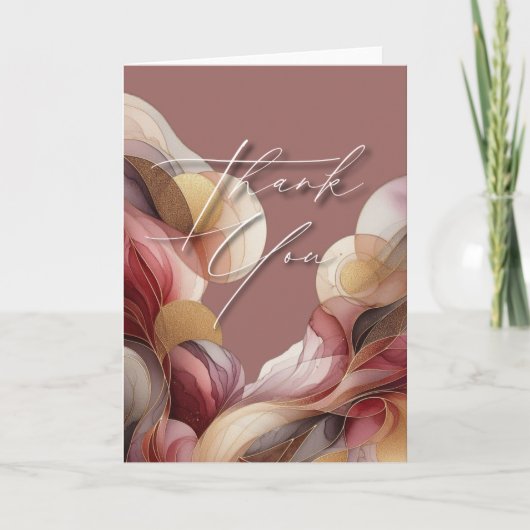 Thank You Greeting Card - Watercolor Abstract Geom カード (正面)