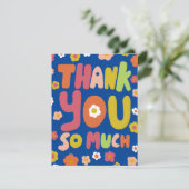 THANK YOU Groovyデイジーバブル文字ツリーなし カード (スタンド正面)