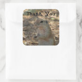 Thank You Ground Squirrel写真砂漠の動物 スクエアシール (バッグ)