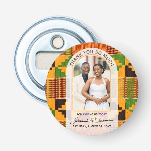 THANK YOU GUEST FAVORS Africa Ghana Kente WEDDING  栓抜き (正面)