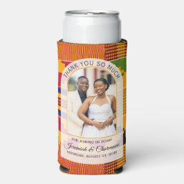 THANK YOU GUESTS African Ghanaian Kente WEDDING  スリム缶クーラー