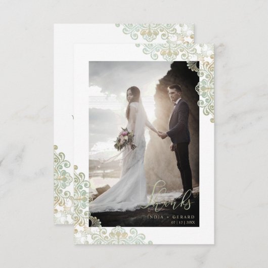 Thank You Guests Just Married Lace Photo Wedding (正面/裏面)