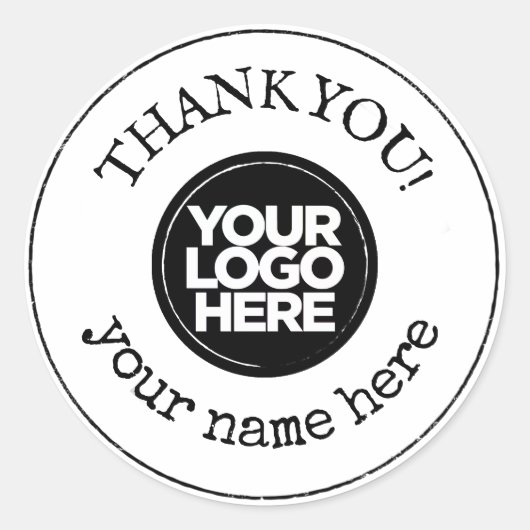 Thank You Handmade Minimalist Business Logo ラウンドシール (正面)