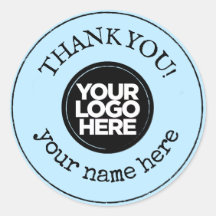 Thank You Handmade Minimalist Business Logo Blue