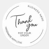 Thank You Handmade with Love Business  ラウンドシール (正面)