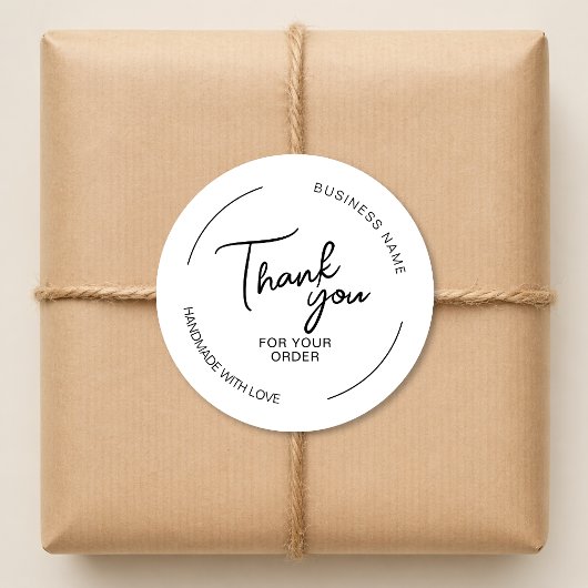 Thank You Handmade with Love Business  ラウンドシール