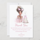  thank you happy birthday pink dress chic ノートカード (正面)