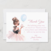 thank you happy birthday pink dress modern ノートカード (正面)