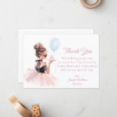 thank you happy birthday pink dress modern ノートカード (正面/裏面インサイチュ)