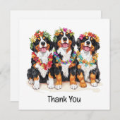 Thank You Hawaiian Bernese Mountain Dogs サンキューカード (正面/裏面)