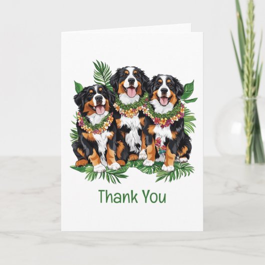 Thank You Hawaiian Bernese Mountain Dogs サンキューカード (正面)
