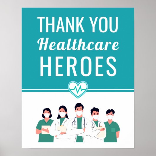 Thank You Health 気に Workers Medical Sign Poster ポスター (正面)